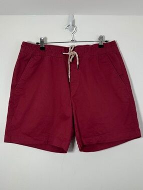 Chaps Men's Large Nantucket Red Pull-On Twill Shorts Drawstring Preppy Boat